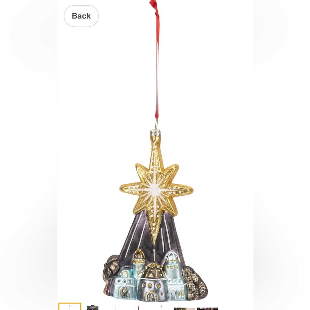 NIB Demdaco Old World Christmas Blown Glass Ornament Star over‎ Bethlehem